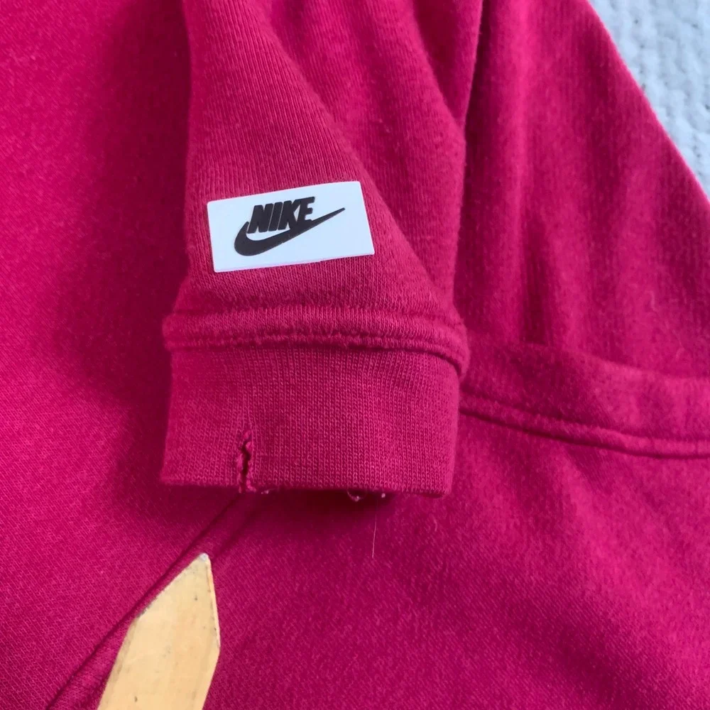 Nike Sportswear Cardigan Mens M Red French Terry Open Front 805523-620